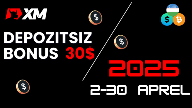 Depozitsiz bonus olish.Forex broker 2025-yilda 30$ bonus olish